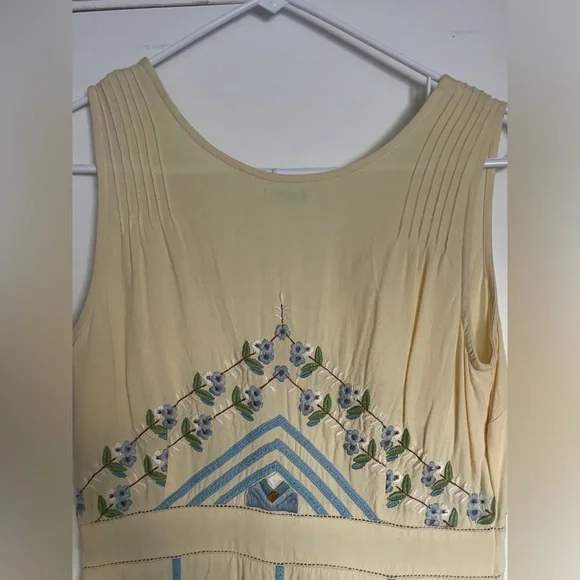 Kimchi Blue 🩵 Yellow and Blue Embroidered Mini Dress, M 💛 - Picture 4 of 7